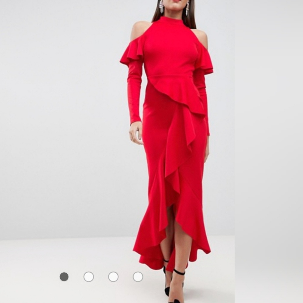 Asos Red Open Back Maxi